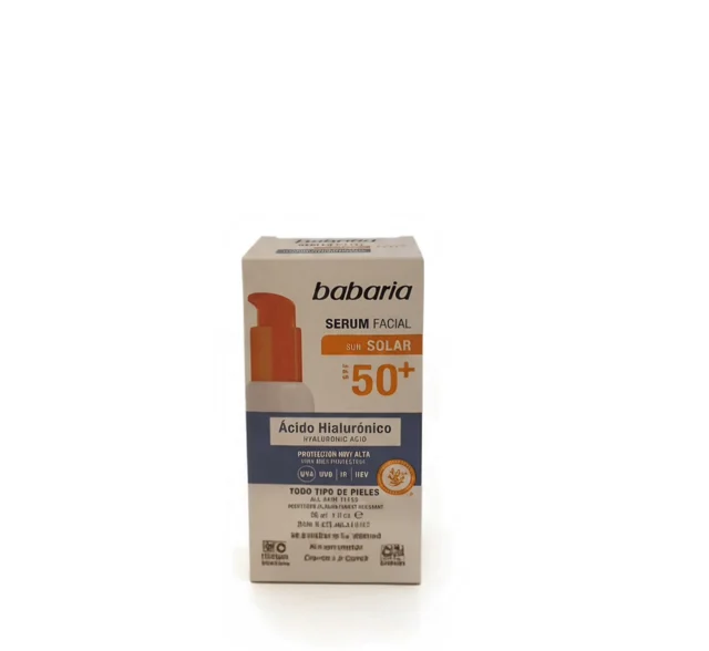 سرم ضد آفتاب و آبرسان صورت باباریا حاوی هیالورونیک اسید (SPF 50+)