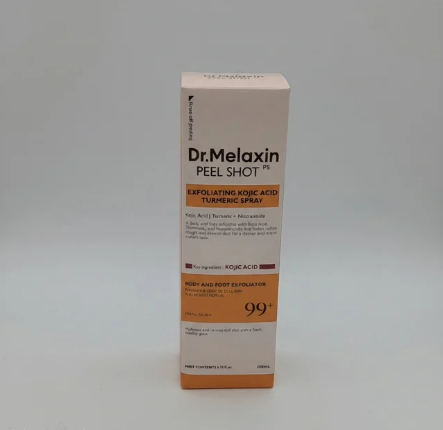 اسپری لایه بردار و روشن کننده بدن کوجیک اسید و زردچوبه دکتر ملاکسین مدل پیل شات (Dr.Melaxin)