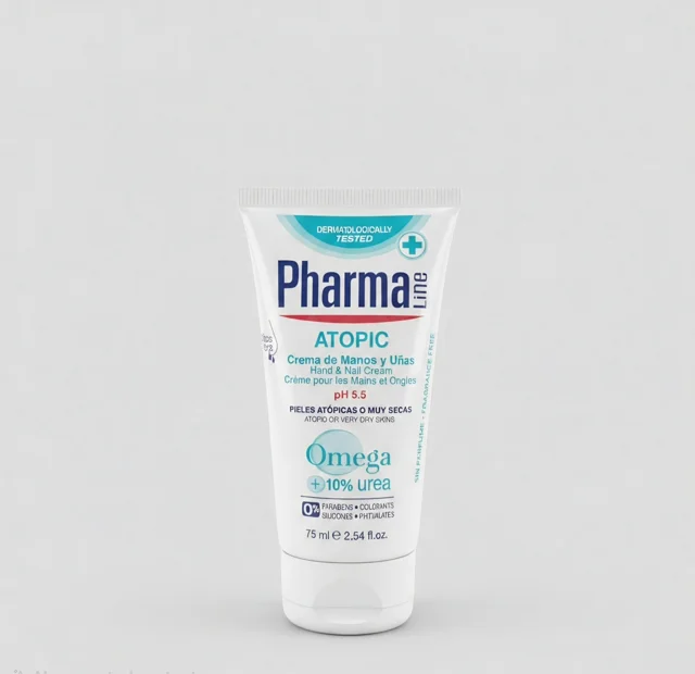 کرم دست و ناخن درمانی آتوپیک فارمالاین حاوی ۱۰٪ اوره (Pharma Line) حجم ۷۵ میل