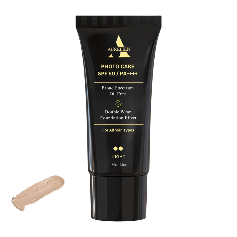 کرم ضد آفتاب رنگی اورلین با کاور کرم‌پودری (SPF 50) رنگ لایت (روشن) - فاقد چربی